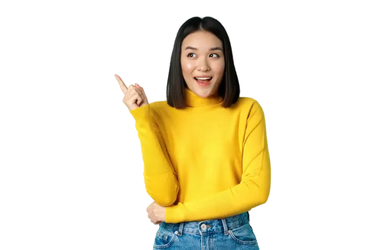 shopping-concept-portrait-attractive-korean-girl-yellow-sweater-showing-promotion-offer-copy-space-pointing-looking-left-with-pleased-smile-blue-background 1